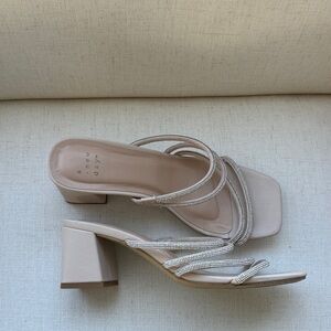 a new day Blush Nude Rhinestone-Embellished Block Heel Sandals